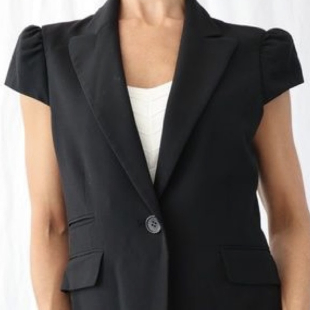 BCBGMaxAzaria Black Cap Sleeve Blazer
